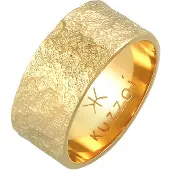 KUZZOI Ring Herren Bandring Organic Struktur 925 Silber Kuzzoi Gold