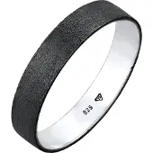 KUZZOI Ring Bandring Herrenring Freundschaftsring 925 Silber Kuzzoi Schwarz