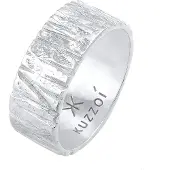 KUZZOI Ring Bandring Breit Struktur Gehämmert 925 Silber Kuzzoi Silber