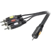 Speaka Professional Speaka Adapterkabel 2.5 mm Klinkenstecker 4pol. 3x Cinchstecker