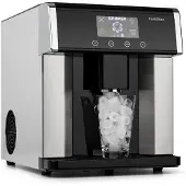 Klarstein Eiswürfelmaschine Klein, 3L Eiswürfelbereiter, Eiswürfelmaschine mit 3 Eiswürfel Größen, Schnelle Mini-Eiswürfelmaschine, Leichte Reinigung, Eiswürfelbereiter für 15kg Eis in 24h