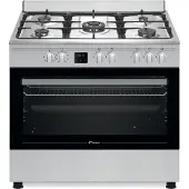 Candy MAXI COOKERS CCGMEE9025PX/E, Freistehender Herd, Edelstahl, Drehregler, Edelstahl, Vorderseite, Gaskochfeld