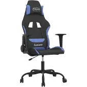 vidaXL Gaming-Stuhl Schwarz und Blau Stoff