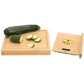 ADE Küchenwaage und Schneidebrett Bambus (27,4 x 22,6 x 3,5 cm)