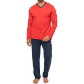Ammann Schlafanzug Langarm Organic Cotton in Rot | Gr.: 106