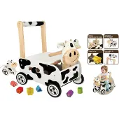 I'm Toy Gummi Holz Loopduwwagen Cow