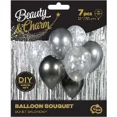 GoDan S.A Beauty&Charm Luftballons, Silberstrauss, 30 cm, 7 Stk
