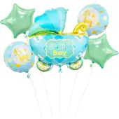 GoDan S.A Folienballons - Trolley-Set blau 5 Stück BZ-HWZN