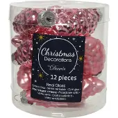 Merkloos 12 Glaszapfen 6cm Christbaumschmuck Weihnachtskugeln Weihnachtsbaumschmuck pink