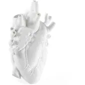 Seletti Love In Bloom Giant Resin Heart Vase Weiß - , Love in Bloom Giant, Weiß, Kunststoff, Design