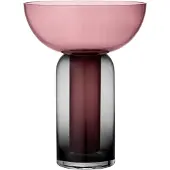 AYTM Torus Vase Ø15 Schwarz/Rose - , Pink / Rosé, Glas
