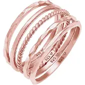 Elli Ring Stapelringe Stacking Bandring 5Er Set 925 Silber Elli Rosegold