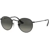 Ray-Ban RB 3447N ROUND METAL Herren-Sonnenbrille Vollrand Rund Metall-Gestell, schwarz