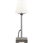 Konstsmide Lucca Small white grau lackiertes Aluminium, massiver Betonfuß, weißer Kunststoffschirm 453-300