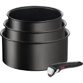 Tefal Ingenio Eco Resist L39792, Kochset, Schwarz, Aluminium, Titan, Schwarz, Thermo-Punkt