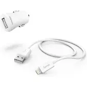 Hama 00183266, Auto, Drinnen, Zigarettenanzünder, USB, 2,4 A, Weiß