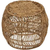 MUST Living Beistelltisch Gracio aus Abaca, rundes Design im Boho Stil, naturfarben, Ø 44 cm