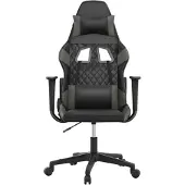 vidaXL Gaming-Stuhl mit Massagefunktion Schwarz und Grau Kunstleder