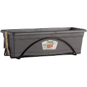 Plastiken 74809 Balkon-blumenkasten Mit Integrierter Platte Und Anthrazitfarbener Halterung 60x24 Cm