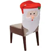 Bigbuy Santa Claus Sitzbezug Stuhlbezug Stuhlüberzug Weihnachten Stuhlhusse Husse Weihnachts Deko