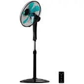 Cecotec 05905, Haushalts-Lamellenlüfter, Schwarz, Blau, Flur, 40 cm, 1100 - 1300 mm, Tasten, Kabellos
