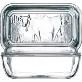Luminarc Butterdose 114.843 Kuh, aus Glas, rechteckig, 17 x 10,5 x 7,4 cm, glasklar