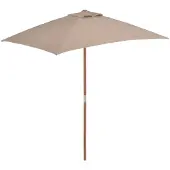 vidaXL Sonnenschirm mit Holz-Mast 150x200 cm Taupe