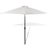 vidaXL Sonnenschirm Sandweiß 3 m Stahlmast