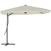 vidaXL Sonnenschirm mit Stahl-Mast 250x250 cm Sandweiß