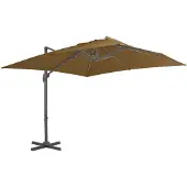 vidaXL Ampelschirm mit Aluminium-Mast 300x300 cm Taupe