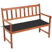 vidaXL Gartenbank mit Auflage 120 cm Massivholz Akazie