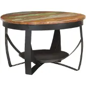vidaXL Couchtisch Ø68x43 cm Recyceltes Massivholz