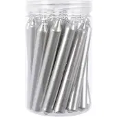 Kaemingk Set mit 22 silbernen Wachs-Tafelkerzen 10,5cm