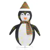 vidaXL Weihnachtsdeko Pinguin LED Luxus-Gewebe 120 cm