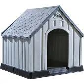 vidaXL Hundehütte Grau 92x87x91 cm Kunststoff