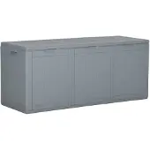 vidaXL Garten-Aufbewahrungsbox 270 L Grau PP-Holzoptik