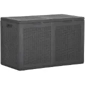 vidaXL Garten-Aufbewahrungsbox 180 L Schwarz PP Rattan