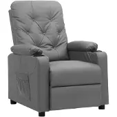 vidaXL Relaxsessel Grau Kunstleder