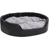 vidaXL Hundebett Schwarz-Grau 99x89x21 cm Plüsch und Kunstleder