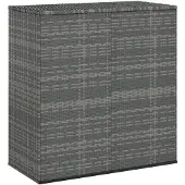 vidaXL Garten-Kissenbox PE Rattan 100x49x103,5 cm Grau