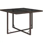 vidaXL Gartentisch Braun 109x107x74 cm Poly Rattan und Glas