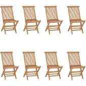 vidaXL Klappbare Gartenstühle 8 Stk. Massivholz Teak