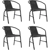 vidaXL Gartenstühle 4 Stk. Rattan-Optik Kunststoff und Stahl 110 kg