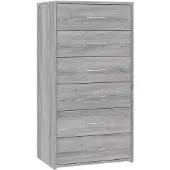 vidaXL Sideboard mit 6 Schubladen Grau Sonoma 50x34x96cm Holzwerkstoff