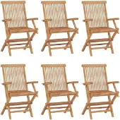 vidaXL Klappbare Gartenstühle 6 Stk. Massivholz Teak