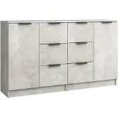 vidaXL Sideboards 2 Stk. Betongrau 60x30x70 cm Holzwerkstoff