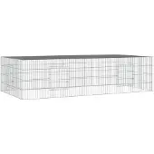 vidaXL Kaninchenkäfig 2 Paneele 220x110x55 cm Verzinktes Eisen