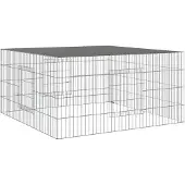 vidaXL Kaninchenkäfig 110x110x55 cm Verzinktes Eisen