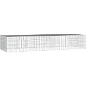 vidaXL Kaninchenkäfig 3 Paneele 325x109x54 cm Verzinktes Eisen