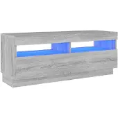 vidaXL TV-Schrank mit LED-Leuchten Grau Sonoma 100x35x40 cm